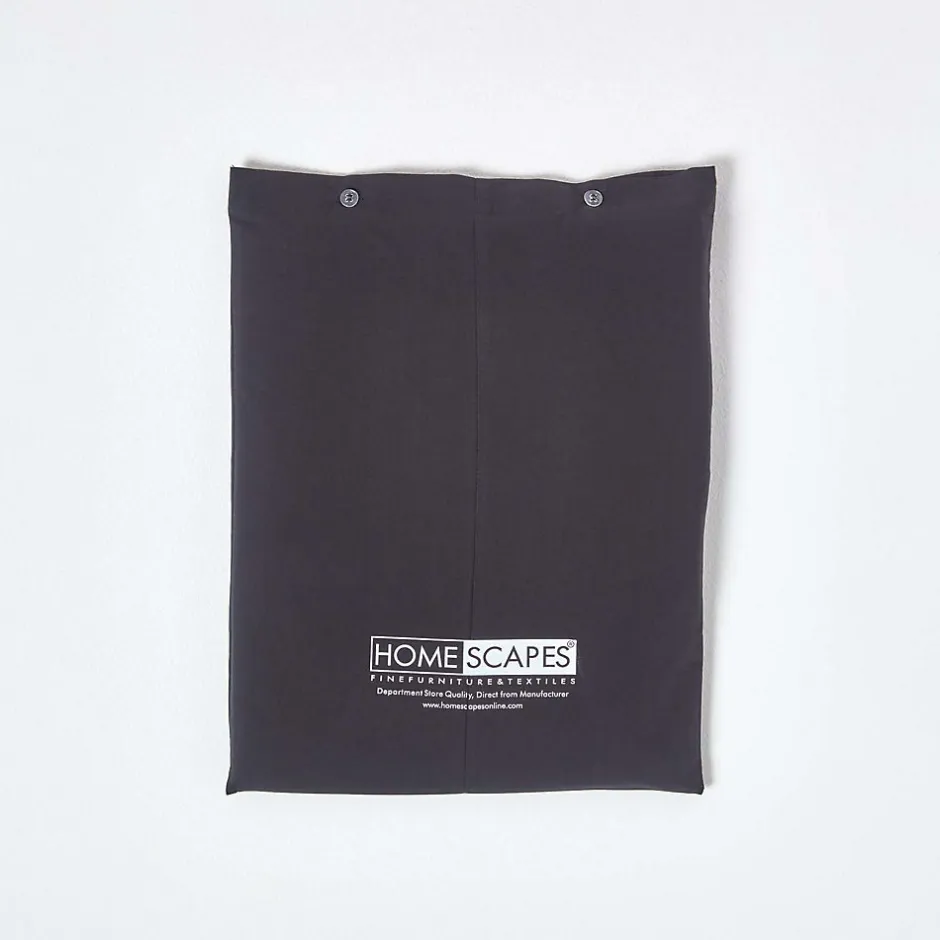 Homescapes Drap-housse uni 180 x 200 cm 100 % coton égyptien 200 fils coloris noir -