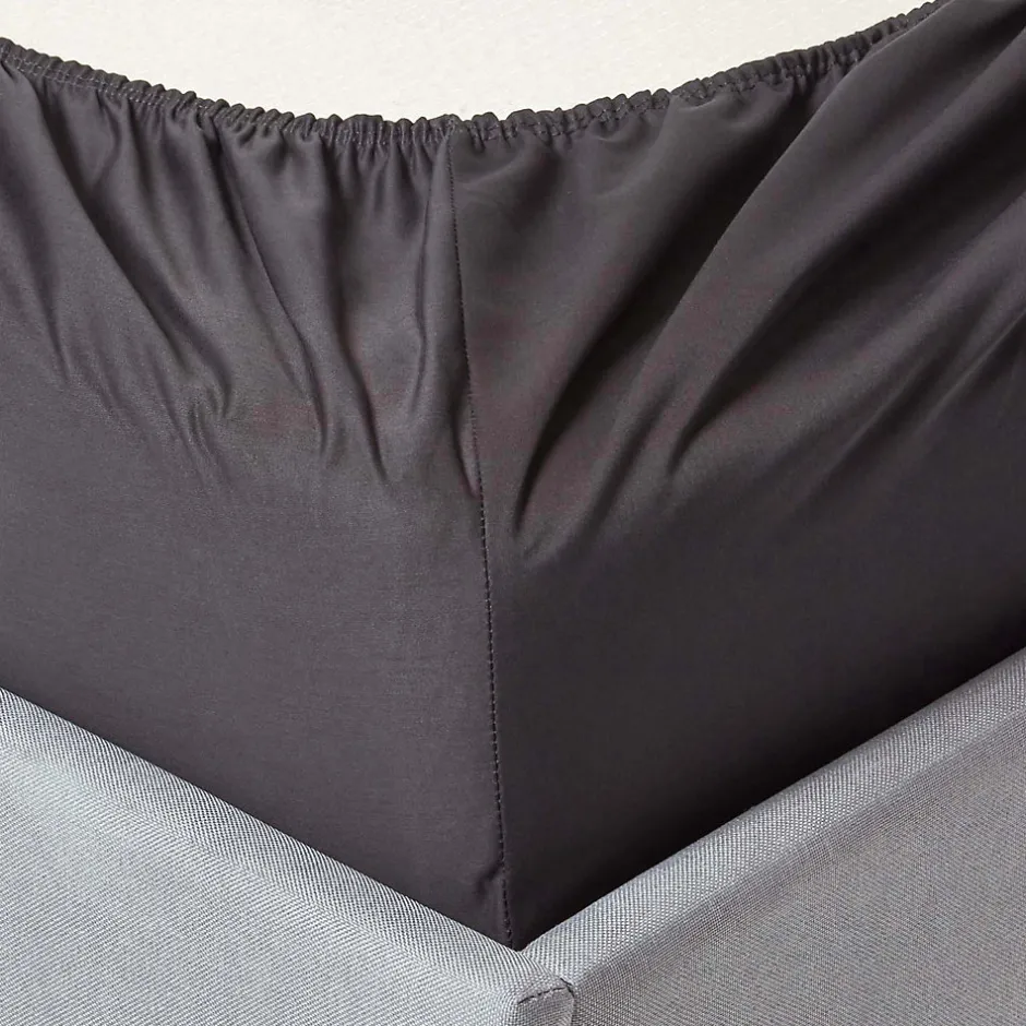 Homescapes Drap-housse uni 90 x 190 cm 100 % coton égyptien 1000 fils coloris gris foncé - Clearance