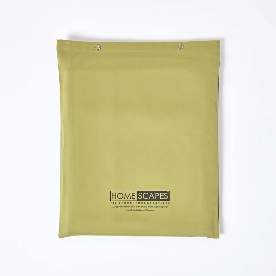 Homescapes Drap-housse uni grand bonnet 100 % coton égyptien 1000 fils vert olive 90 x 190 cm - Sale