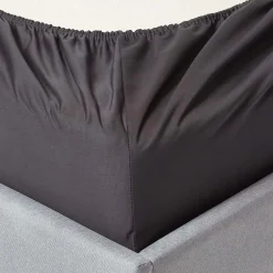 Homescapes Drap-housse uni grand bonnet 100 % coton égyptien 1000 fils coloris gris foncé 180 x 200 cm - Hot