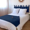 Decostars Édredon Panama 90x190 cm pompons jute marine