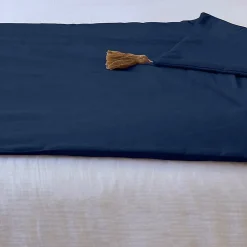 Decostars Édredon Panama 90x190 cm pompons jute marine