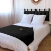 Decostars Édredon Panama 90x190 cm pompons jute noir