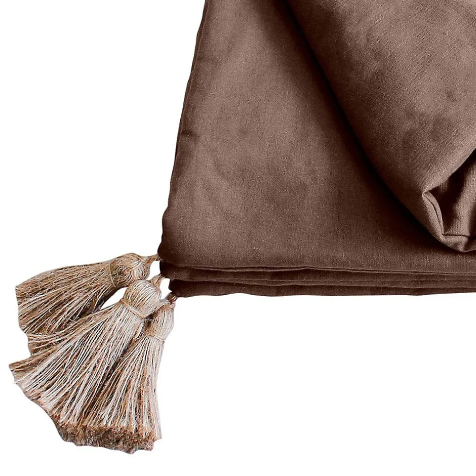 Decostars Édredon Panama 90x190 cm pompons jute vison Sale