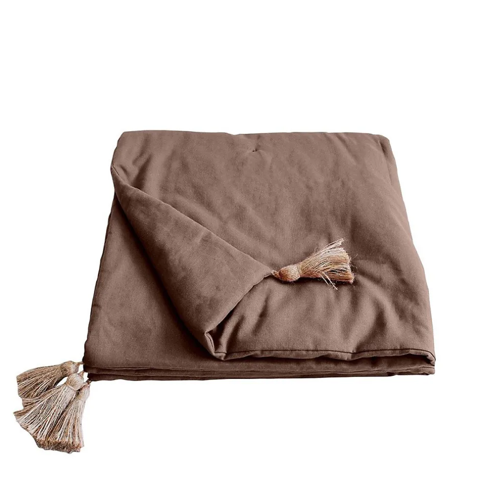 Decostars Édredon Panama 90x190 cm pompons jute vison Sale