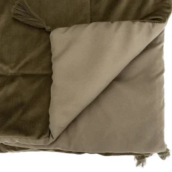 Atmosphera Créateur D'Intérieur Édredon Sonia - velours - vert kaki 80x180 cm - Atmosphera