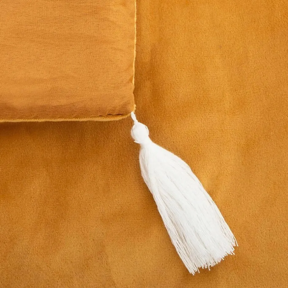 Atmosphera Créateur D'Intérieur Édredon velours 80x180 cm Sonia ocre Best