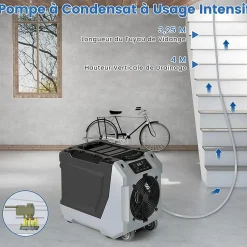 Giantex Déshumidificateur 85 L jour Déshumidificateur Mobile avec Dégivrage Automatique Minuterie 24H Tuyau de drainage Pompe Noir
