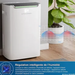 Eriksson Déshumidificateur 20 litres adapté pour chambre salon cave Dehumidifier Best