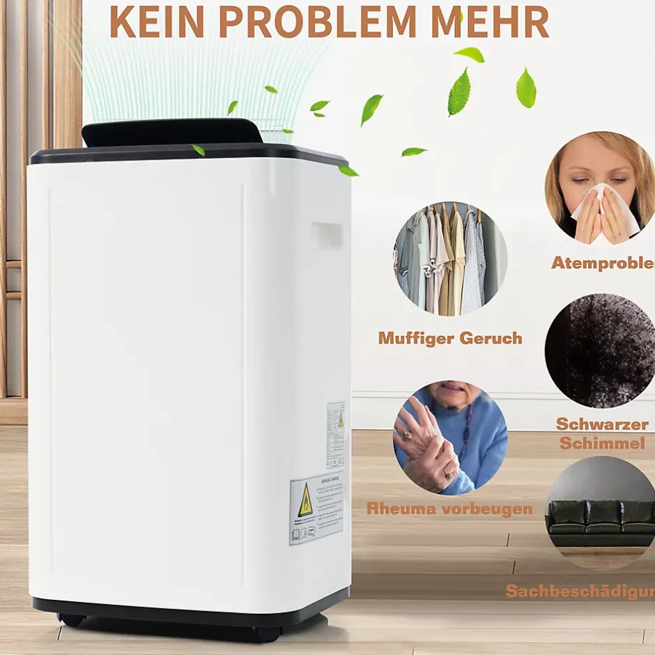 ProximaX Déshumidificateur 25 L/jour pour 26 m², 3-en-1, séchage du linge, réservoir 6 L, minuterie 24 h, écran LED Outlet