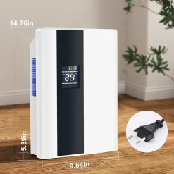 Nettlife Déshumidificateur 2000 ml avec télécommande, minuterie 24 h, nettoyage UV et mode veille (blanc)