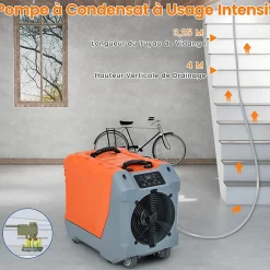 Giantex Déshumidificateur air 85 L jour Déshumidificateur Mobile avec Dégivrage Automatique Minuterie 24H Tuyau de drainage Pompe