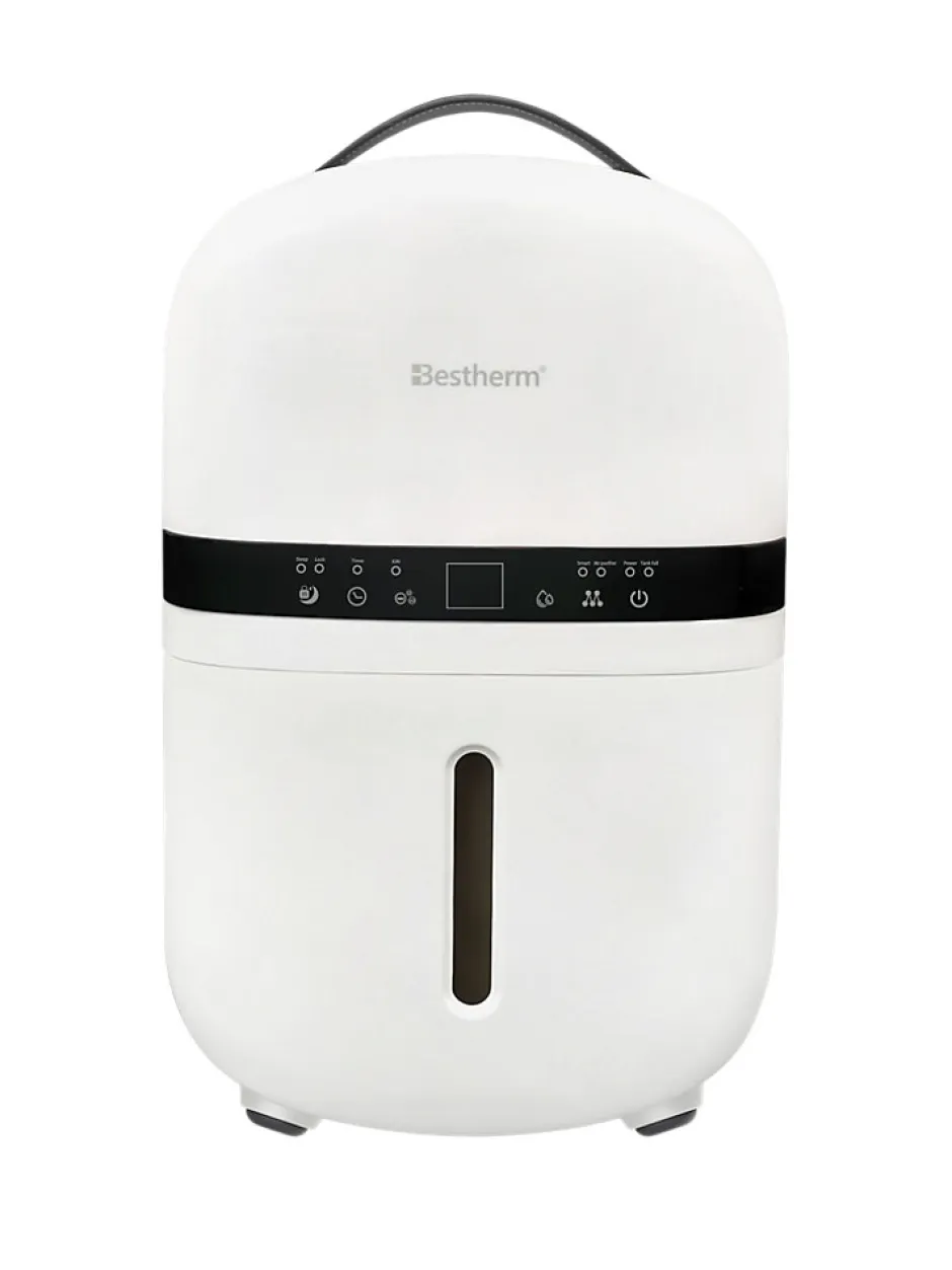 Bestherm Déshumidificateur d'air - Nova 5L/jour, réservoir amovible, filtre à charbon actif, ioniseur intégré