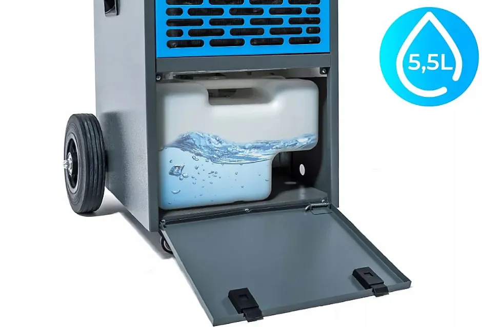 Hexwelt Déshumidificateur d'air industriel 50L/24H réservoir 5.5L absorbeur d'humidité 1 pièce.