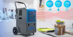 Hexwelt Déshumidificateur d'air industriel 70L/24H réservoir 5.5L absorbeur d'humidité 1 pièce.