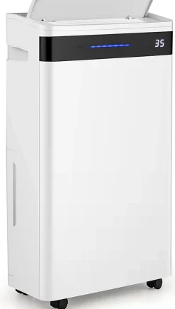 Giantex Déshumidificateur d'air 28,5L/Jour, 4 Modes, Réservoir d'Eau 5,5L, Minuterie 0-24H, avec Roues pour Chambre, Salon 35m²