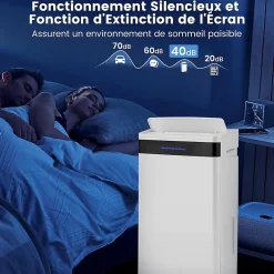Giantex Déshumidificateur d'air 28,5L/Jour, 4 Modes, Réservoir d'Eau 5,5L, Minuterie 0-24H, avec Roues pour Chambre, Salon 35m²