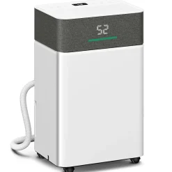 Homcom Déshumidificateur d'air 20L/jour mobile silencieux réservoir 4,5L timer 24H écran LED témoin d'humidité filtre lavable