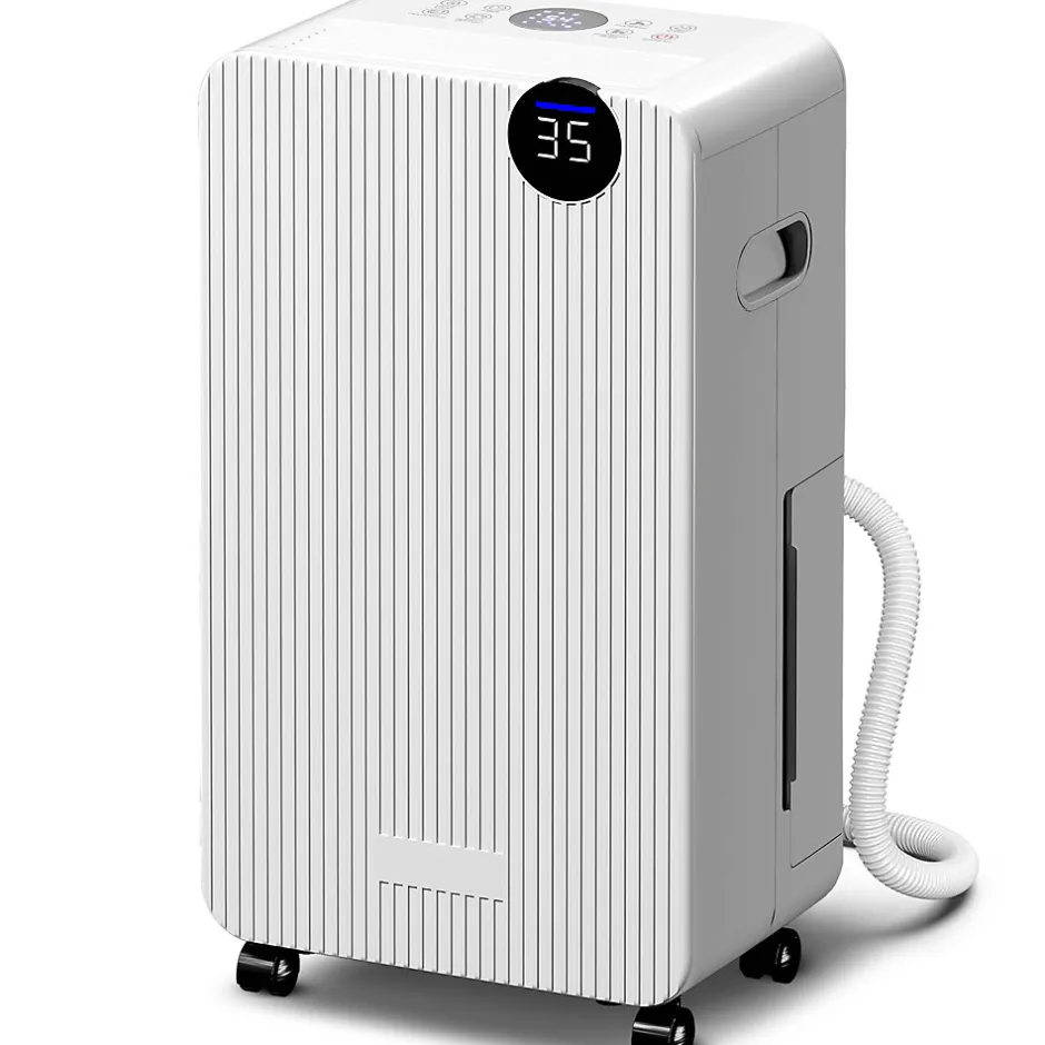 Homcom Déshumidificateur d'air 12L/jour mobile silencieux réservoir 2,1L timer 24H écran LED témoin d'humidité filtre lavable