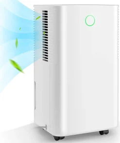 Giantex Déshumidificateur électrique 15L/Jour, 3 Modes, Minuterie 24H, 2 Vitesses du Vent, Réservoir d'Eau 2L, Blanc