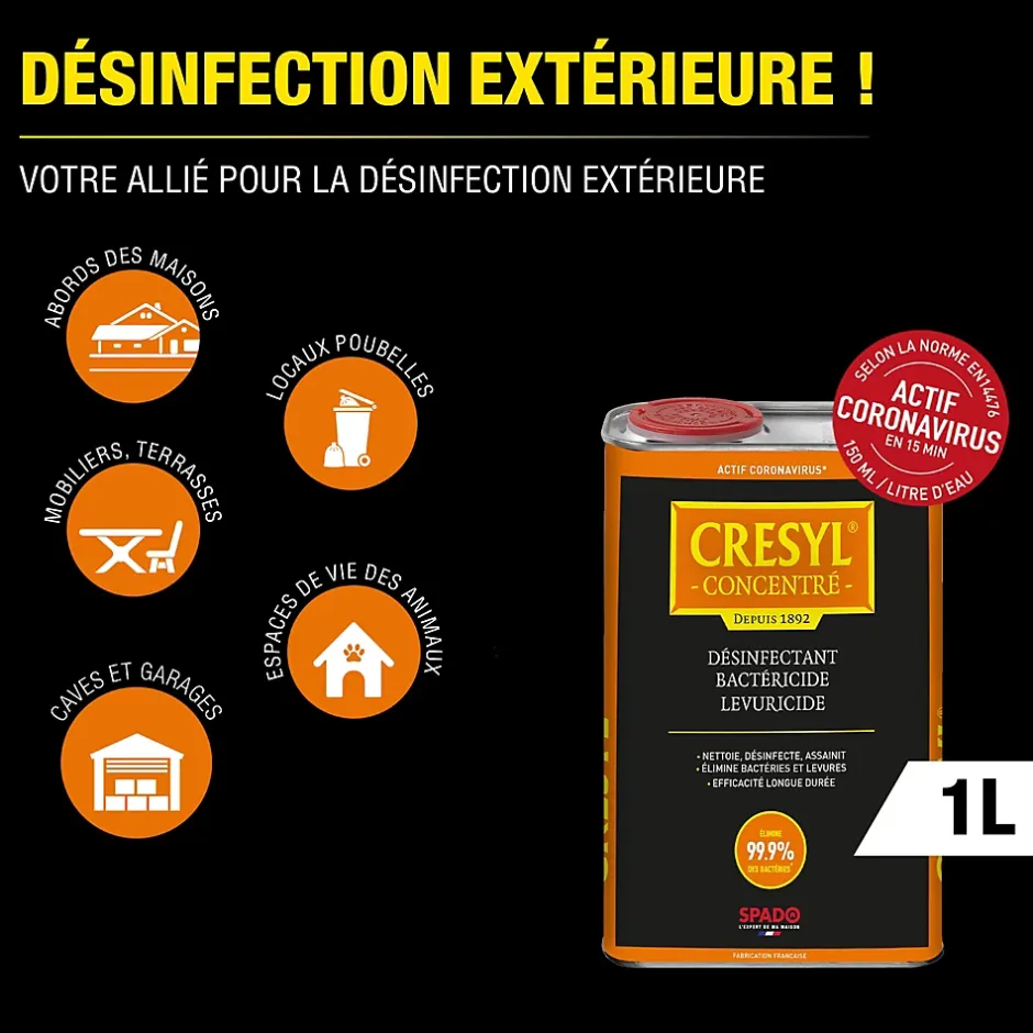 Spado Désinfectant bactéricide fongicide 1L, Cresyl Online
