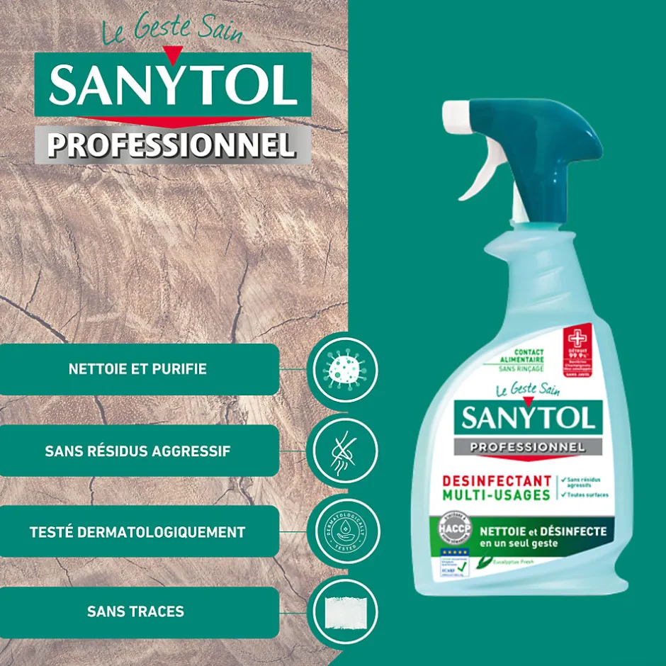 Sanytol Désinfectant multi-usages eucalyptus 0,75L