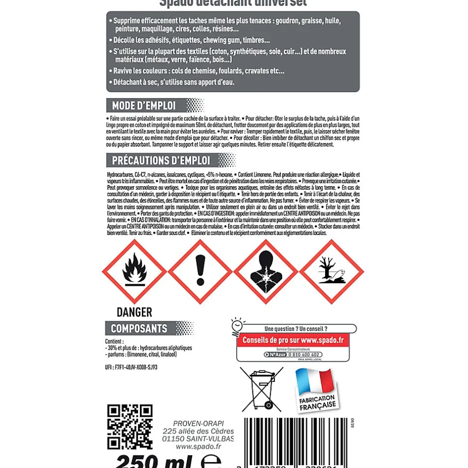 Spado Détachant universel pour le linge 250ml