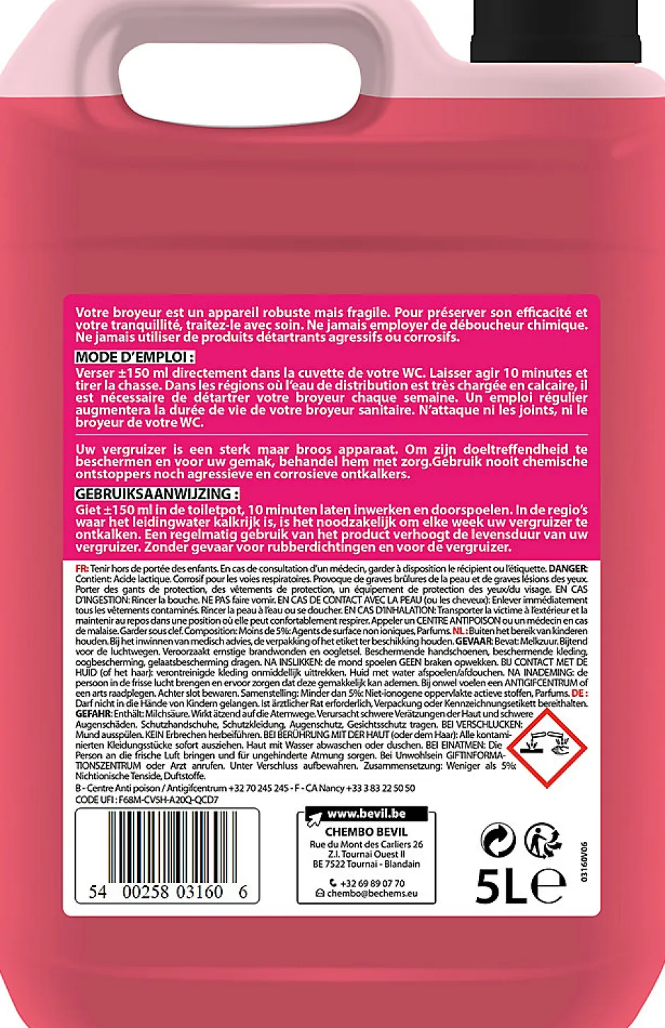 Détartrant broyeur action rapide Fulgurant 5L