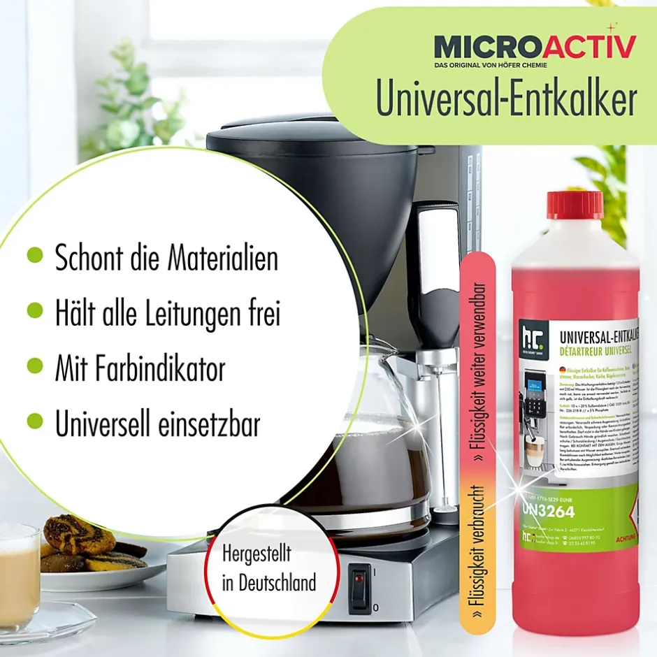 Höfer Chemie Détartrant Universel Microactiv Avec Indicateur De Couleur Pour Machines À Café Entièrement Automatiques En Bidon De 2 x 5 L Best