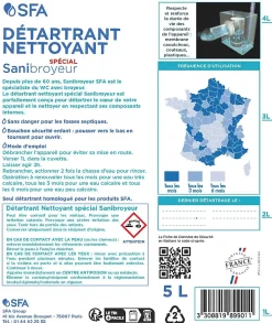 SFA Détartrant WC spécial Sanibroyeur 5L Discount