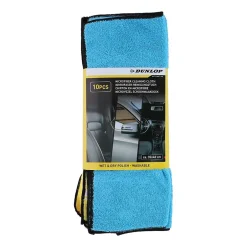 Dunlop Lot de 10 Microfibre 35x40cm 300gsm - Nettoyage Humide & Sec, Haute Absorption, Lavable, Réutilisable, Entretien Auto Sale