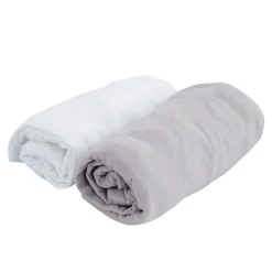 Domiva Duo de draps housse en jersey (70x140 cm - Gris Perle)