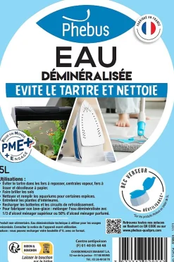 Phebus Eau déminéralisée anti-tartre Phébus 5L Outlet