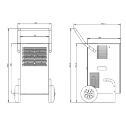 Eberth Déshumidificateur d'air professionnel de chantier, capacité 50L / jour, réglable par pas de 1% de 20% à 90% RH Outlet