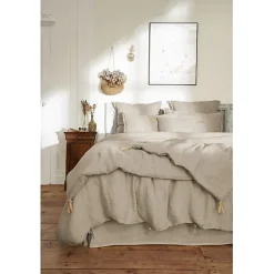 L'Effet Papillon Edredon bout de lit Soline 90x200 lin lavé Sable Hot