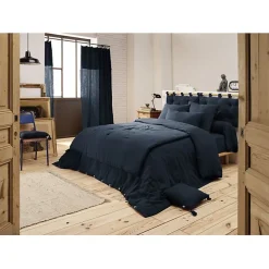 L'Effet Papillon Edredon ou Bout de lit "Gaïa" toutes dimensions "Gaze de Coton" - Gaïa Minuit - 150 x 150 cm Discount