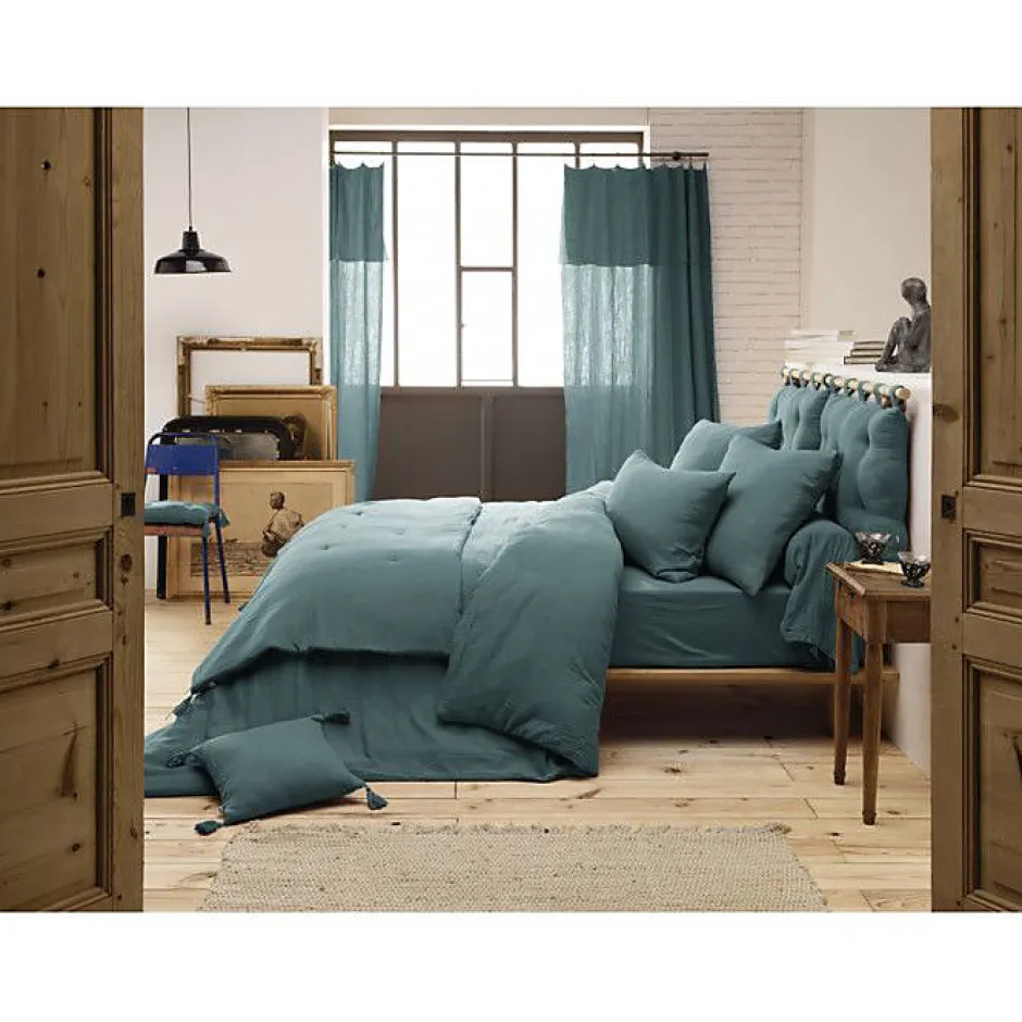 L'Effet Papillon Edredon ou Bout de lit "Gaïa" toutes dimensions "Gaze de Coton" - Gaïa Canard - 150 x 150 cm Sale
