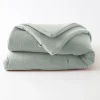L'Effet Papillon Edredon ou Bout de lit "Gaïa" toutes dimensions "Gaze de Coton" - Gaia Eucalyptus - 180 x 240 cm Outlet