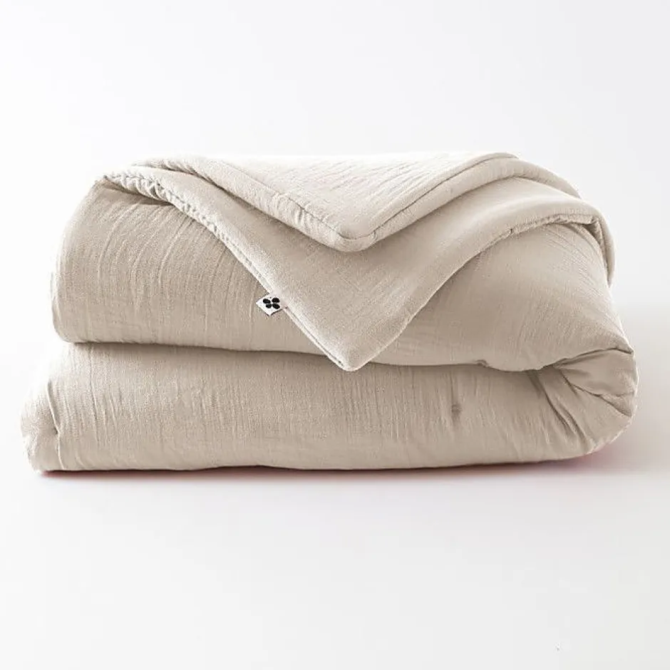 L'Effet Papillon Edredon ou Bout de lit "Gaïa" toutes dimensions "Gaze de Coton" - Gaia Pampa - 180 x 240 cm Outlet