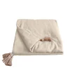 Home Maison Edredon Panama avec pompons en jute (90x190 cm - Ecru) Outlet