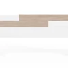 Pegane Ensemble 2 tables de chevet + tête de lit coloris effet bois / blanc - Hauteur 105 x Longueur 212 x Profondeur 36 cm