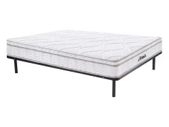 Vente-unique Ensemble 160 x 200 cm cadre à lattes + matelas ressorts 3 zones et mémoire de forme ép.20cm - WOLKENTANZ de YSMÉE Clearance