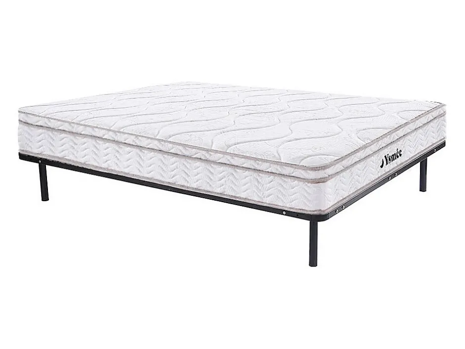 Vente-unique Ensemble 160 x 200 cm cadre à lattes + matelas ressorts 3 zones et mémoire de forme ép.20cm - WOLKENTANZ de YSMÉE Clearance