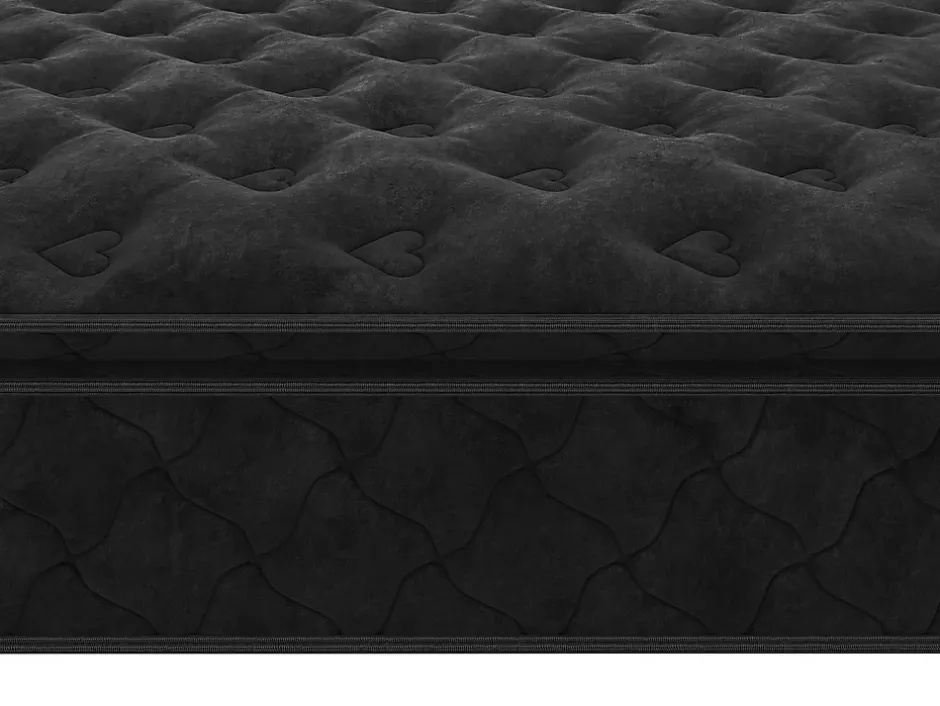 Vente-unique Ensemble 160 x 200 cm cadre à lattes + matelas ressorts ensachés surmatelas intégré ép.28cm - BLACK DREAM de YSMÉE Outlet