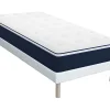 Vente-unique Ensemble 90 x 190 cm sommier + matelas ressorts ensachés et surmatelas intégré ép.24cm - ALTIER de YSMÉE