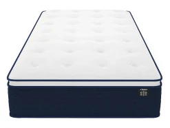 Vente-unique Ensemble 90 x 190 cm sommier + matelas ressorts ensachés et surmatelas intégré ép.24cm - ALTIER de YSMÉE