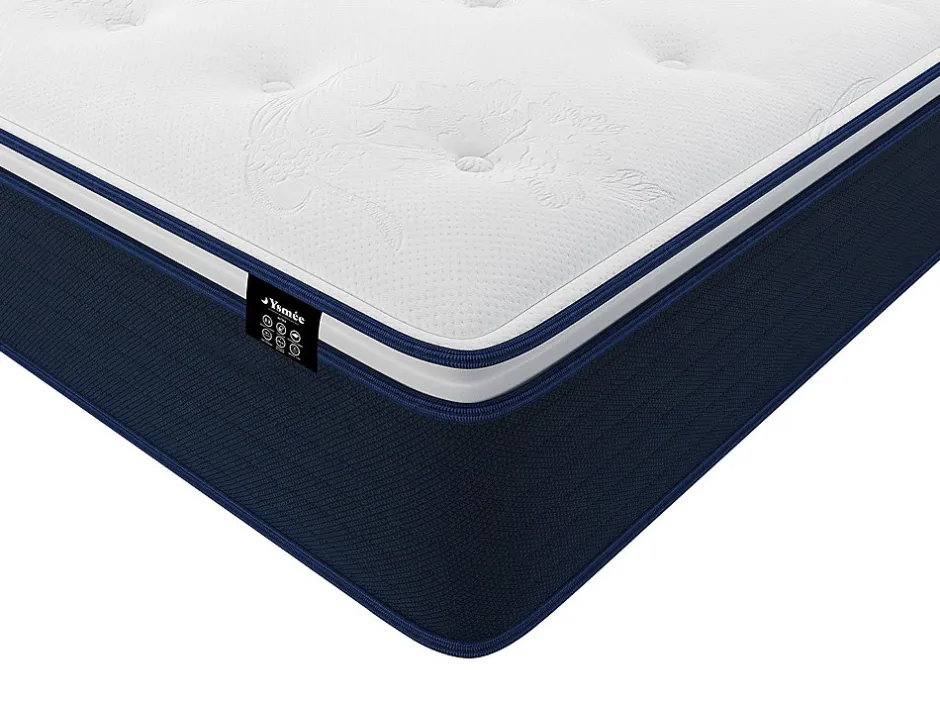 Vente-unique Ensemble 90 x 190 cm sommier + matelas ressorts ensachés et surmatelas intégré ép.24cm - ALTIER de YSMÉE