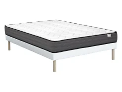 Vente-unique Ensemble 140 x 190 cm sommier + matelas ressorts ensachés ép.20cm - AMBRACIE de YSMÉE