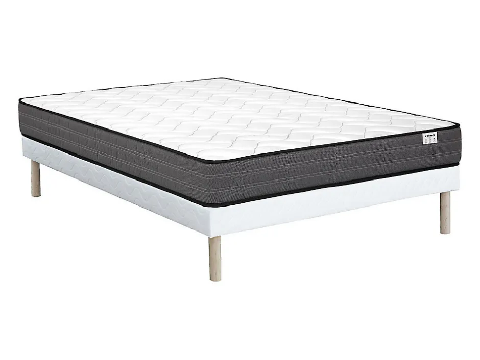 Vente-unique Ensemble 140 x 190 cm sommier + matelas ressorts ensachés ép.20cm - AMBRACIE de YSMÉE