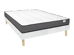 Vente-unique Ensemble 140 x 190 cm sommier + matelas ressorts ensachés ép.20cm - AMBRACIE de YSMÉE